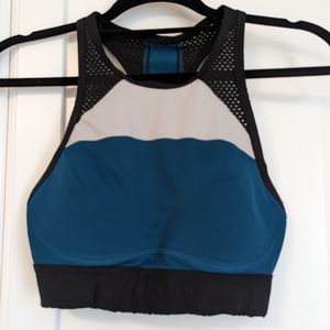 Pink - High-necked Teal Sports Bra - Medium